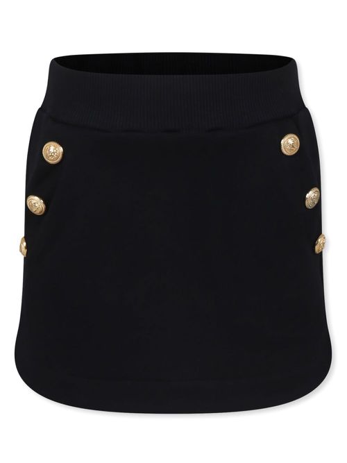 Logo-embossed buttons skirt - Black
