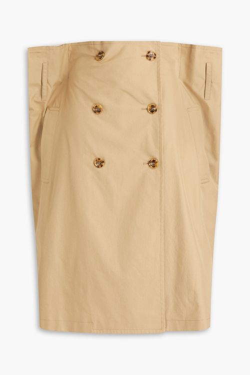 Cotton-twill midi wrap skirt