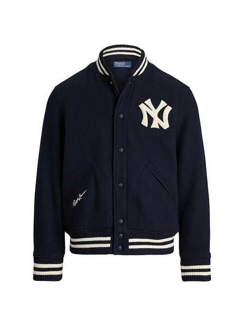 Men's Yankee Wool-Blend Bomber Jacket - Hunter Navy