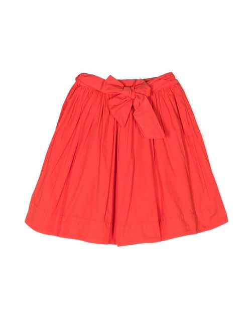 Self-tie organic-cotton skirt - Orange