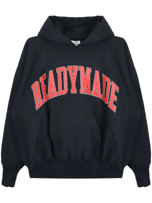 Logo-print hoodie - Black