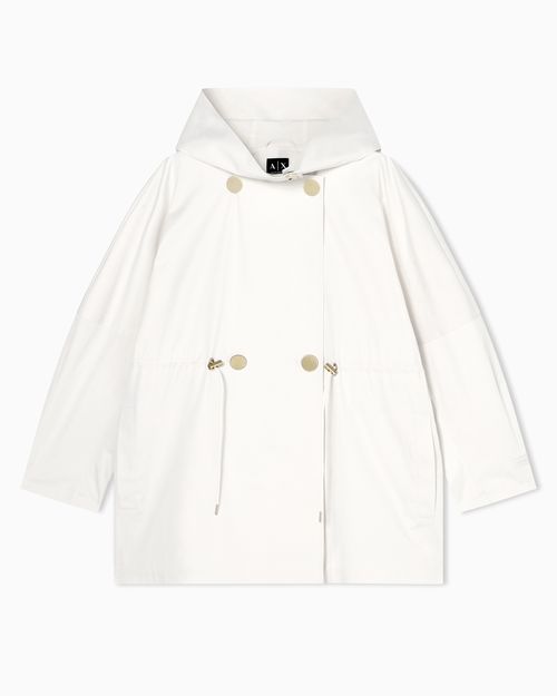 Satin Nylon and Cotton Parka with Hood