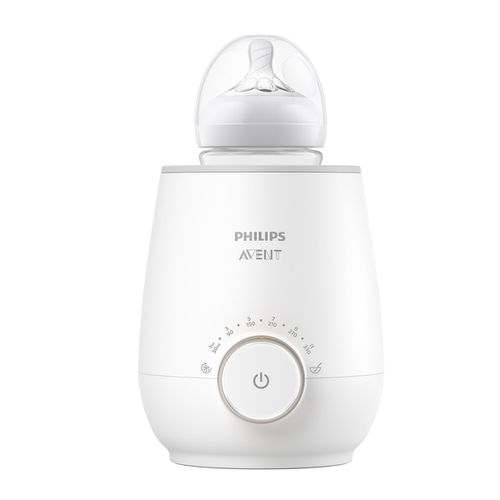 Fast Baby Bottle Warmer with Smart Temperature Control and Automatic Shut-Off - White