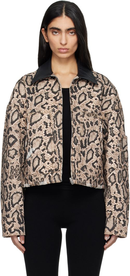 Brown & Black Snake Denim Jacket