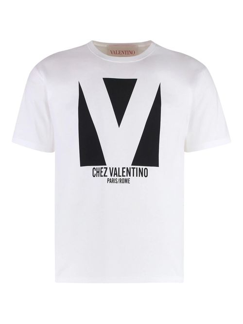 Valentino Chez Valentino Print Jersey T-hirt in White - White