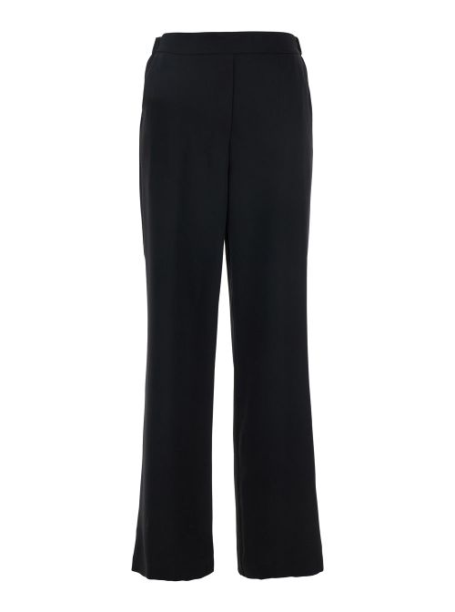Wide-Leg Tech Fabric Trousers — Black