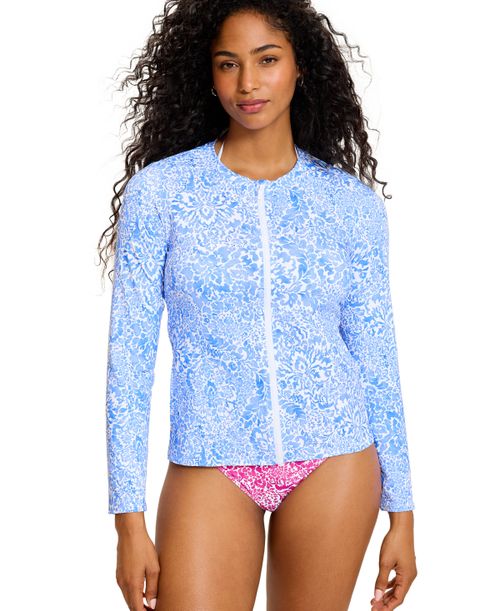 Women's Long-Sleeve Crewneck Rashguard - Paradiso Blue