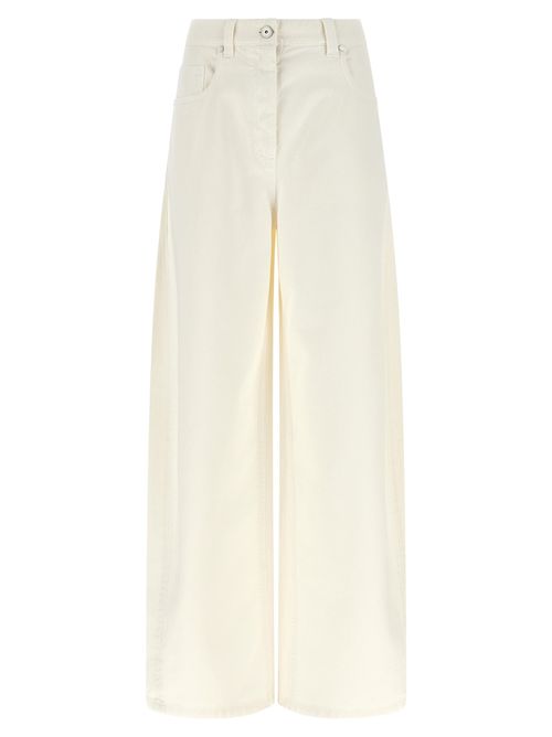 Wide Barrel Jeans — White