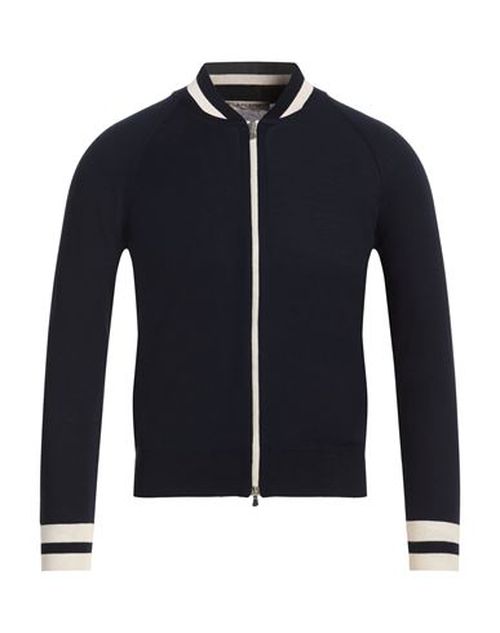 Man Cardigan Midnight blue Size 36 Cotton