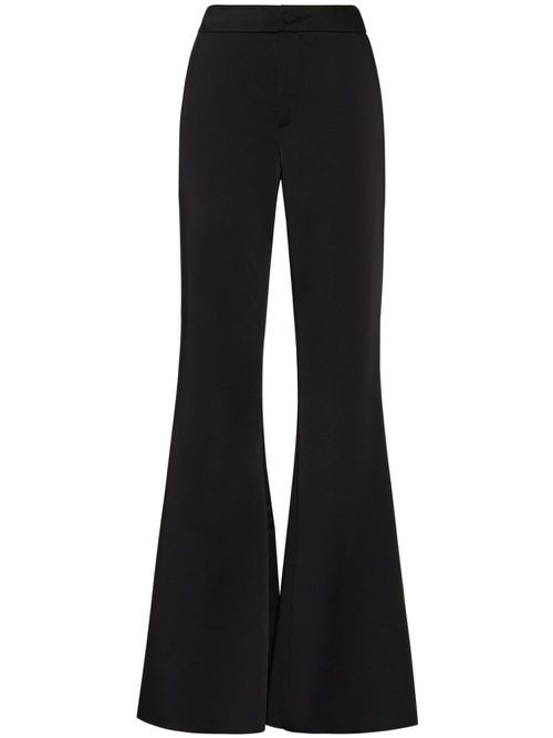 Flared satin trousers - Black