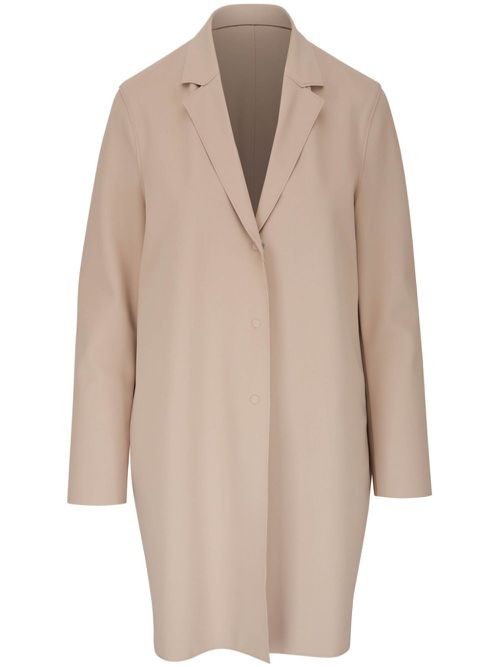 Concealed-fastening single-breasted coat - Neutrals