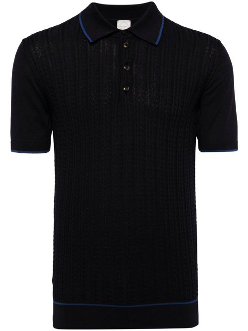 3D-knitted polo shirt - Blue