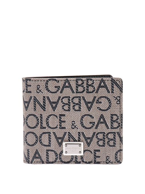 Coated canvas wallet with with all-over logo