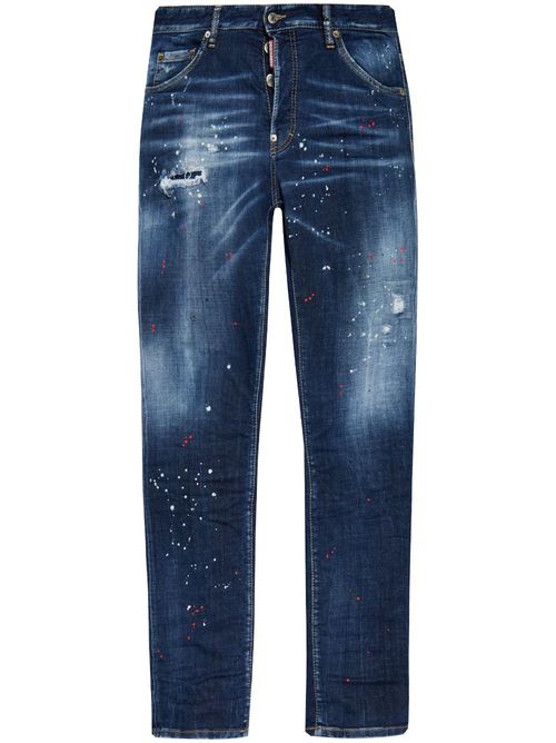 Paint-splatter jeans - Blue