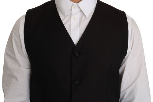 Silk Dress Vest — Black