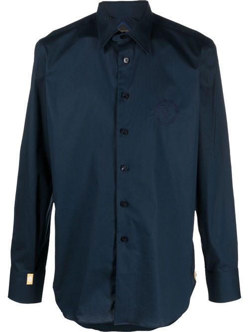 Silver cut long-sleeve shirt - Blue