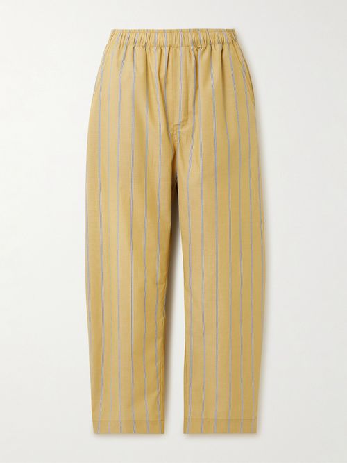 The Boxer Striped Cotton-poplin Barrel-leg Pants - Gold