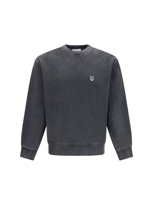 Fox Head Logo-Embroidered Sweatshirt — Gray