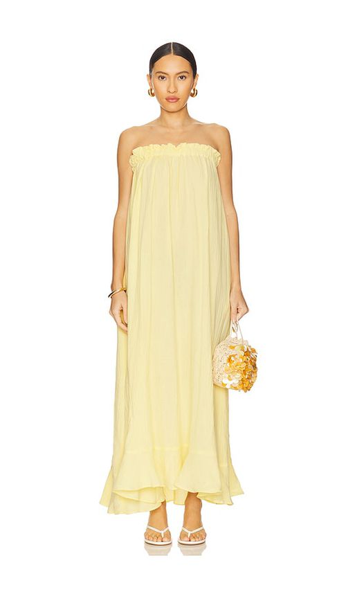 Show Me Your Mumu Around The World Maxi Dress in Lemon. -  L also in