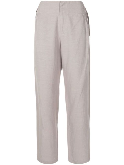 High-waisted straight-leg trousers - Grey