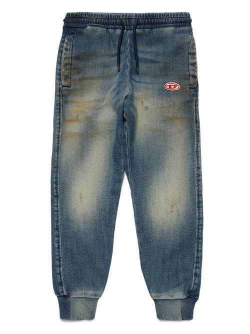 Tapered-leg stretch-cotton jeans - Blue