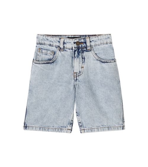 Art faded denim shorts