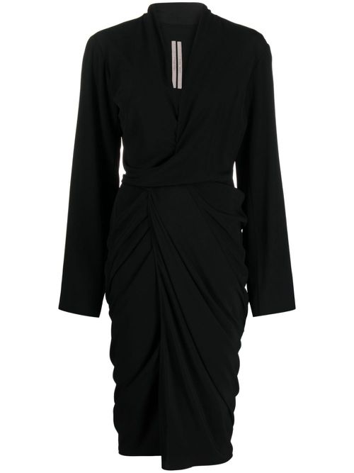 Side-tie crepe wrapdress - Black