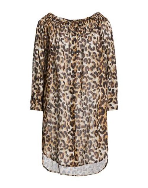 Woman Mini dress Brown Size 10 Ramie