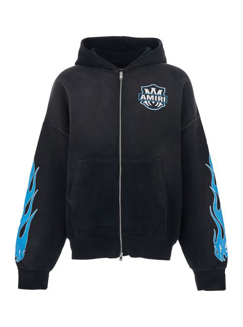 Black Hoodie With Logo On The Front And Maxi Logo On The Back In Cotton Man