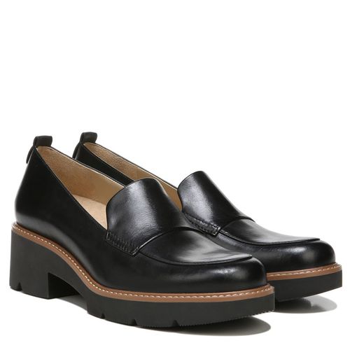 Women's Darry Lug Sole Loafers (Black Leather)