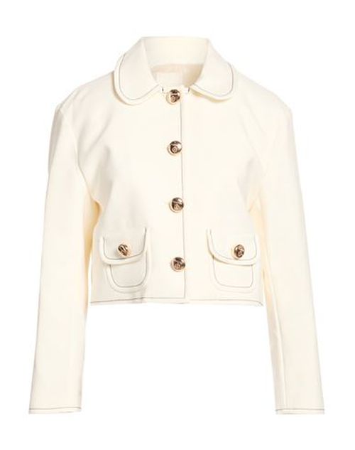 Woman Jacket Ivory Size 2 Polyester, Elastane