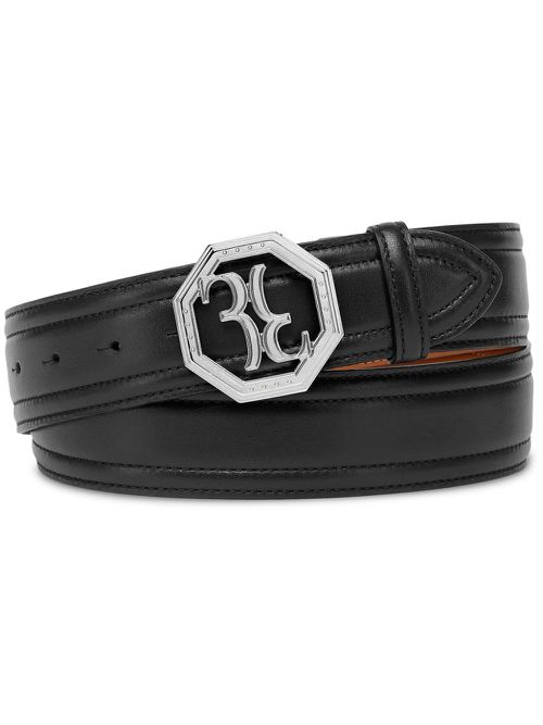 Billionaire Boys Club logo buckle leather belt Black Realry