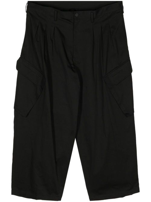Cropped cargo trousers - Black