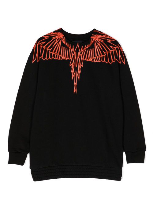 Wings-print cotton-blend sweatshirt - Black