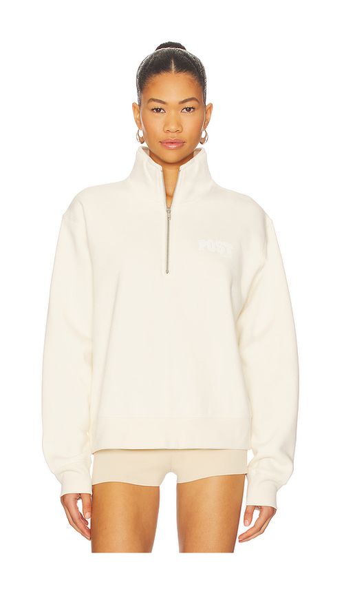 POST SWIM 3 Quarter Zip in Cream. XL. Also in L