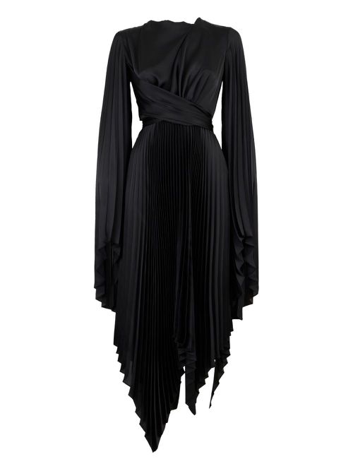 Pleated wrap dress - Black
