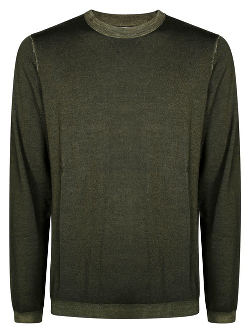 Vintage Effect Crewneck Sweater for Men