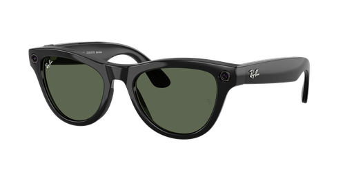 Ray-Ban Unisex  RW4010 Ray-Ban | Meta Skyler -  Frame color: Black, Lens color: G-15 Green