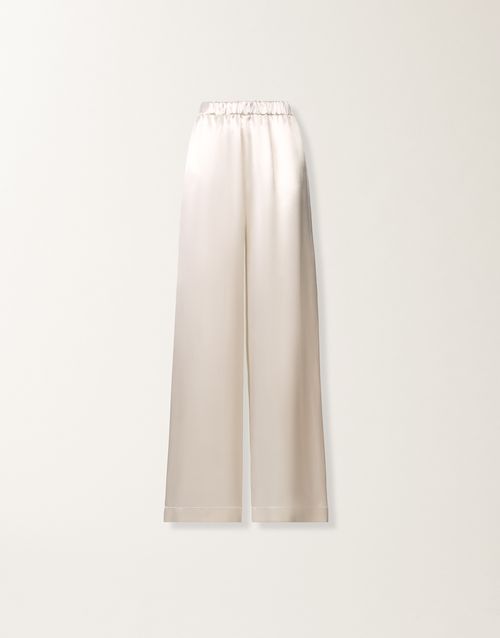 Trevi pants in aqua satin, butter