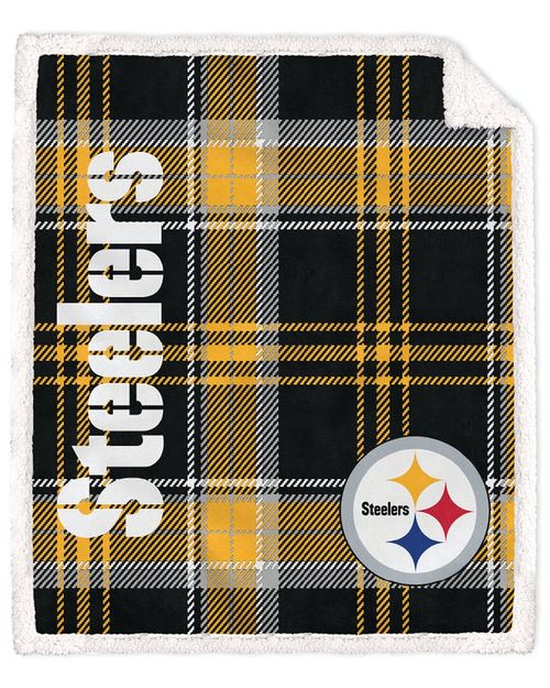 Pittsburgh Steelers Nfl Team Classic Plaid Sherpa Throw
