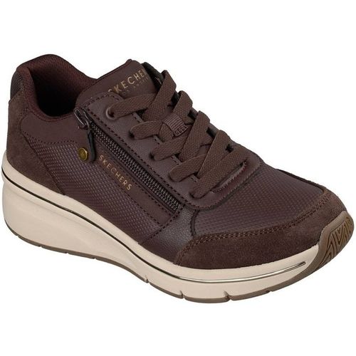 Skechers Billion Flex Luxe Up Trainer In Chocolate