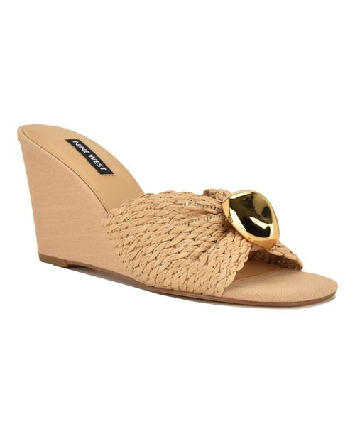 Women's Nessla Woven Slip-On Wedge Sandals - Light Natural