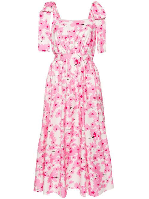 Floral-print cotton maxi dress - White