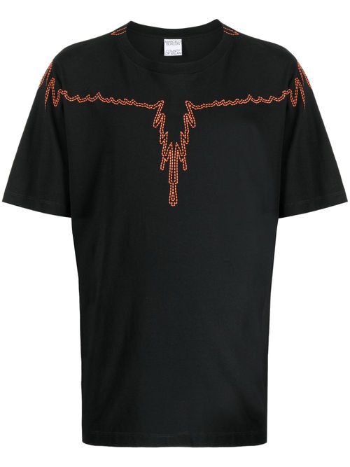 Icon Wings-embroidered cotton T-shirt - Black