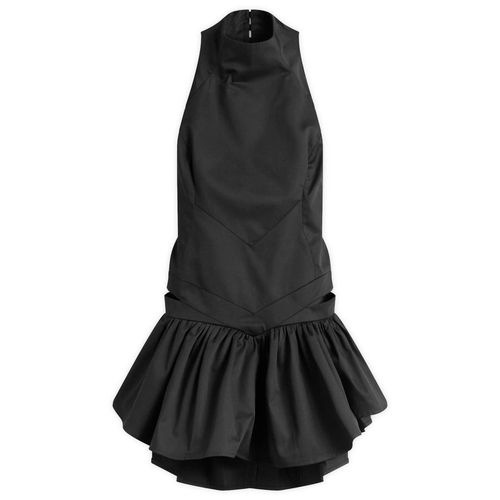 Women's High Neck Backless Mini Dress Black