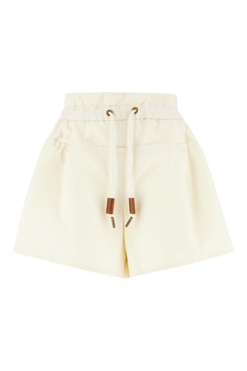 Ivory Cotton Blend Shorts