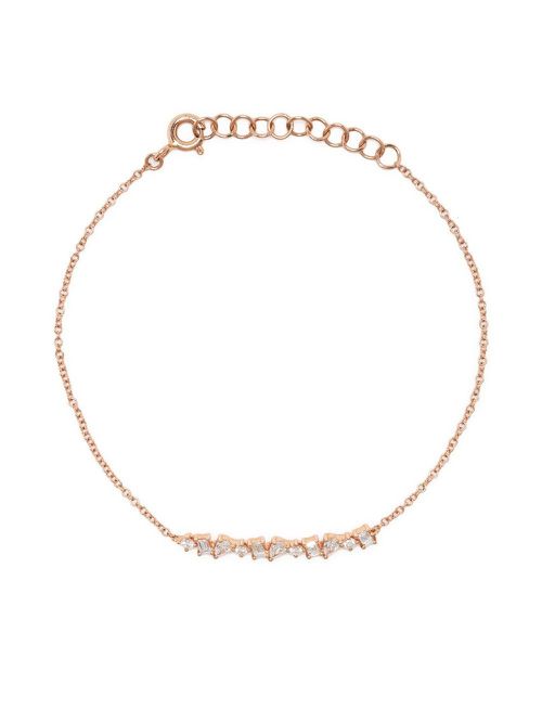 14kt rose gold diamond bar bracelet - Pink