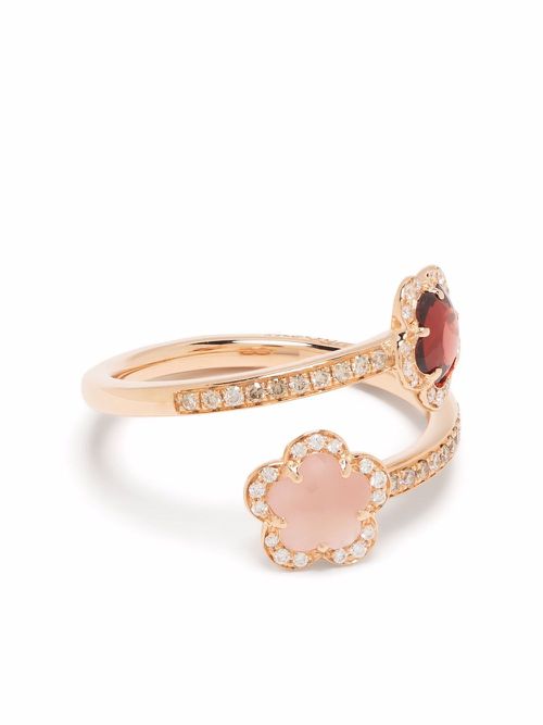18kt rose gold Figlia dei Fiori multi-stone ring - Pink