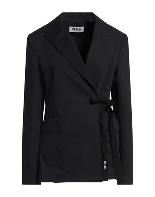 Woman Blazer Black Size 10 Cotton, Linen