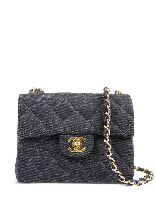 1998 mini denim Classic Flap shoulder bag - Black